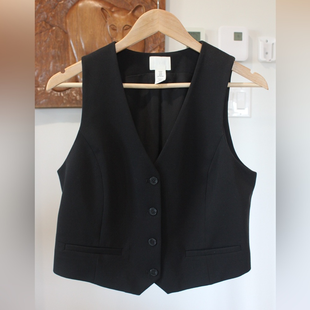 H&M | Black button front vest/waistcoat